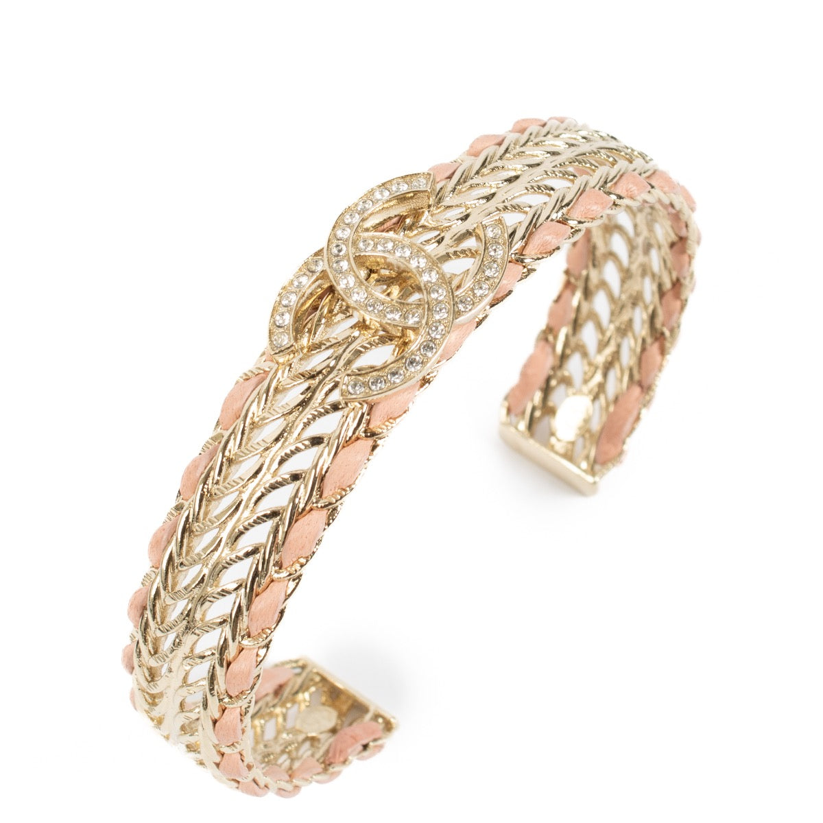 Authentic second hand Chanel 22S Gold CC Bangle Bracelet on Labellov.com
