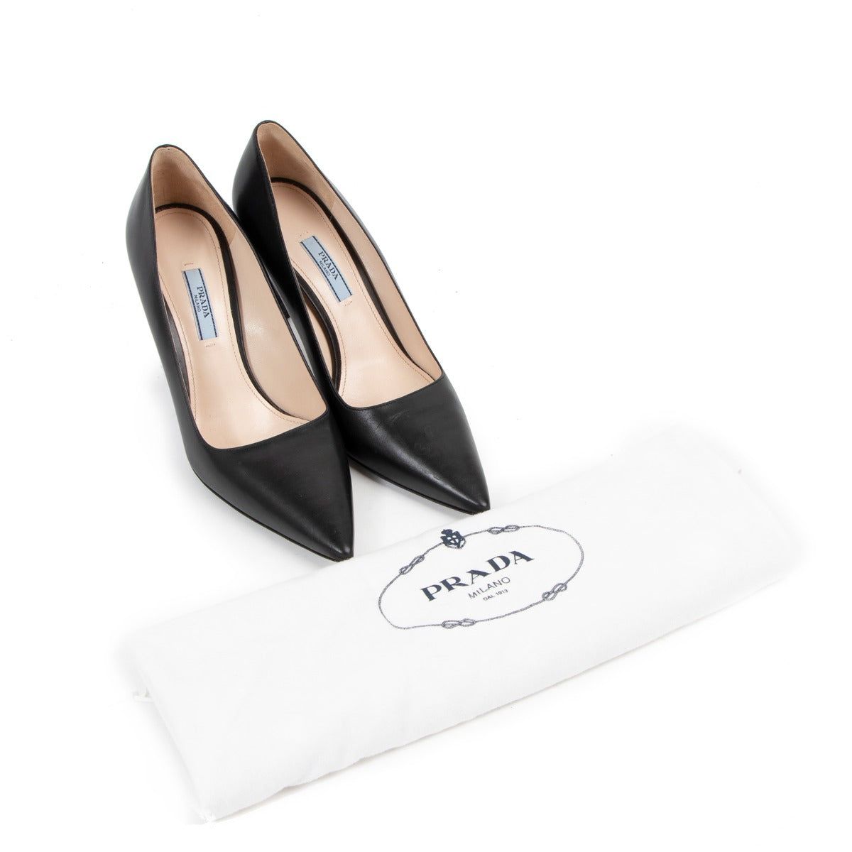 Prada Black Leather Pointy Toe Pumps