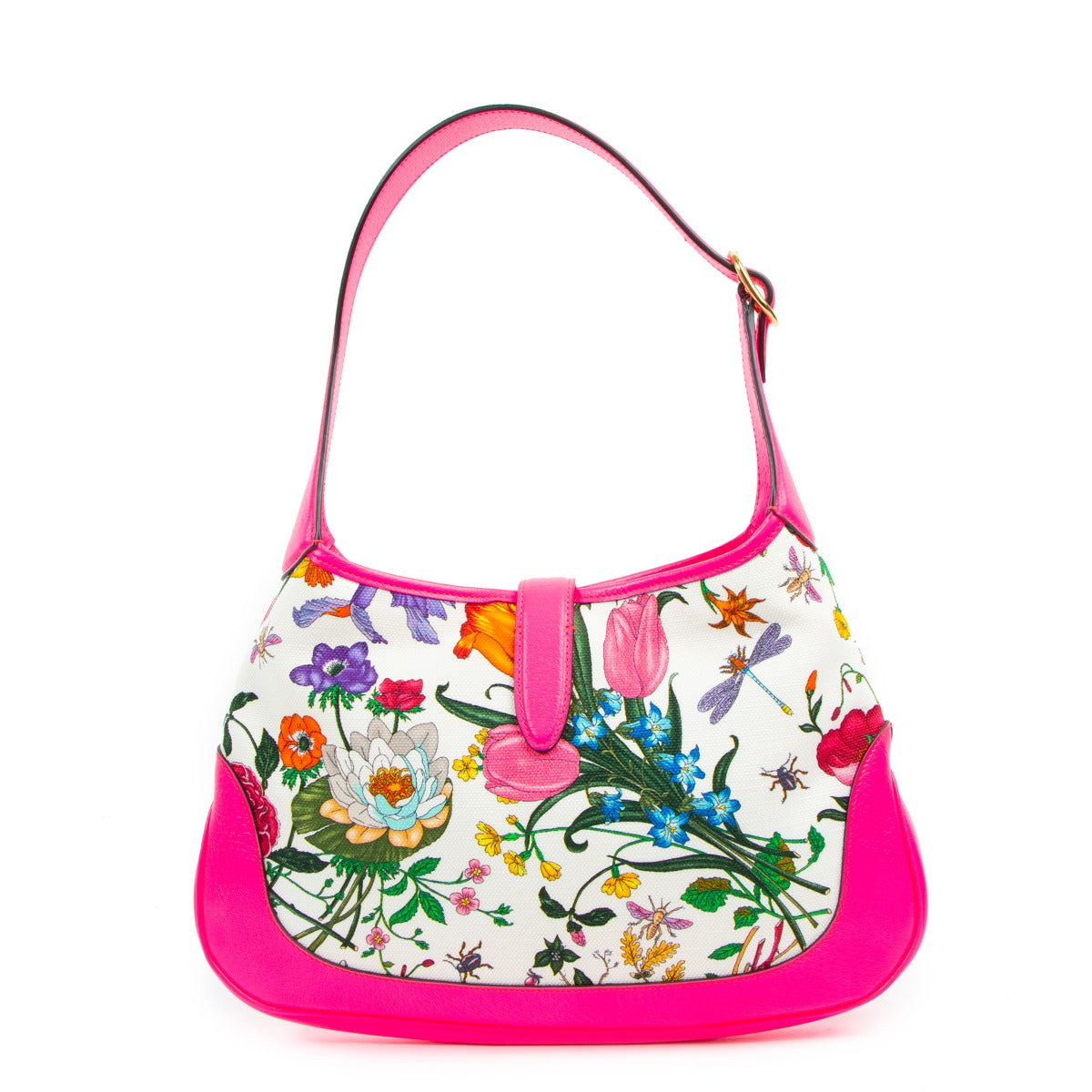 Gucci Small Jackie Pink Floral Shoulder Bag