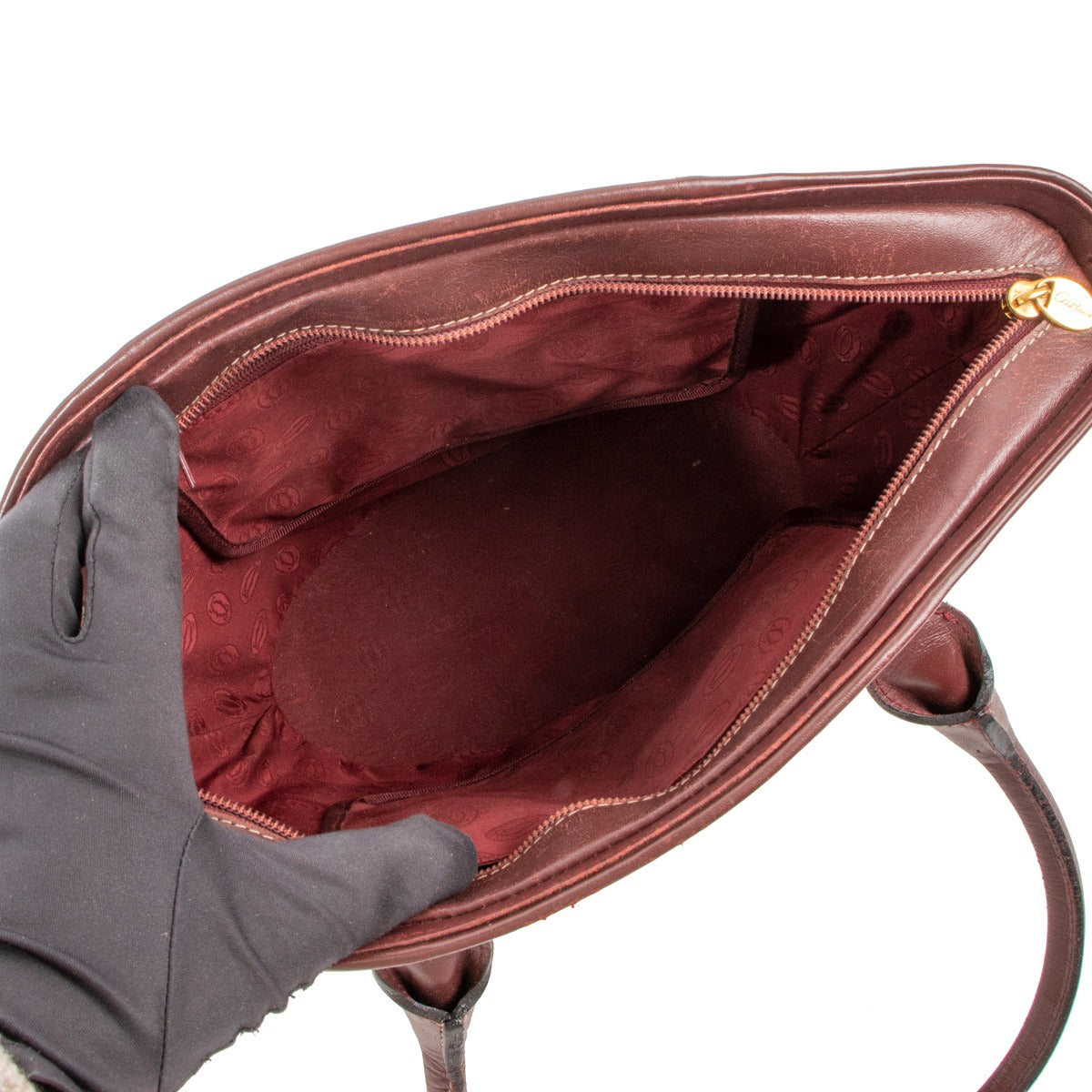 Cartier Burgundy Leather Shoulder Bag