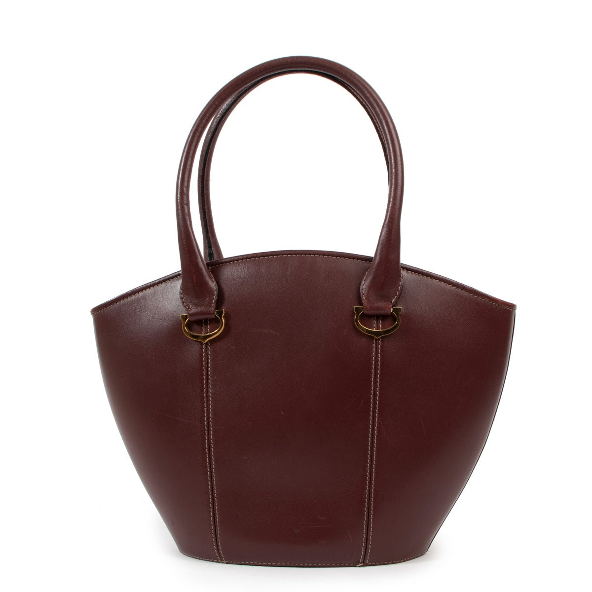 Cartier Burgundy Leather Shoulder Bag