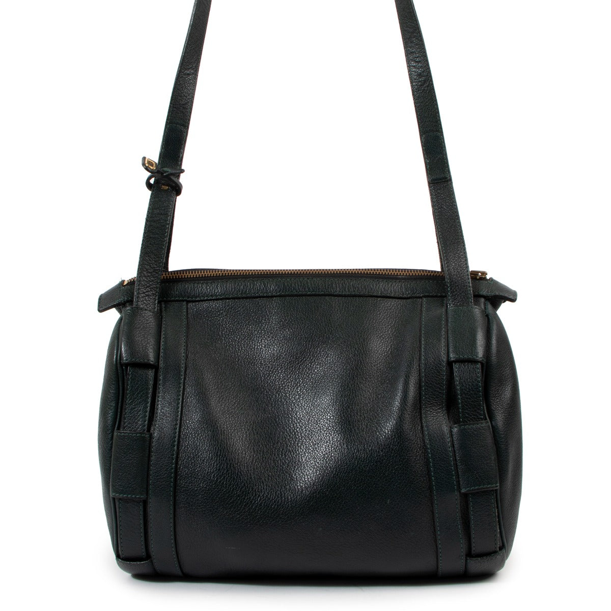 Buy a vintage original Delvaux Leather Green Crossbody Bag in good condition at Labellov Antwerp.