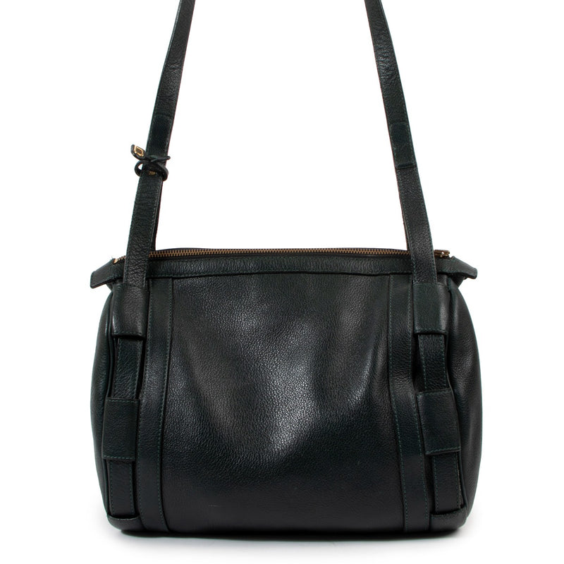 Buy a vintage original Delvaux Leather Green Crossbody Bag in good condition at Labellov Antwerp.