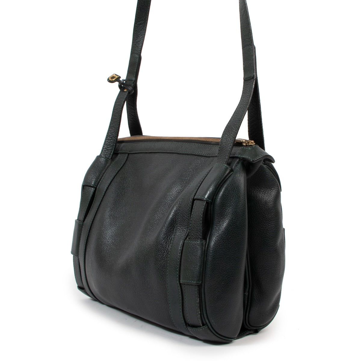 Buy a vintage original Delvaux Leather Green Crossbody Bag in good condition at Labellov Antwerp.