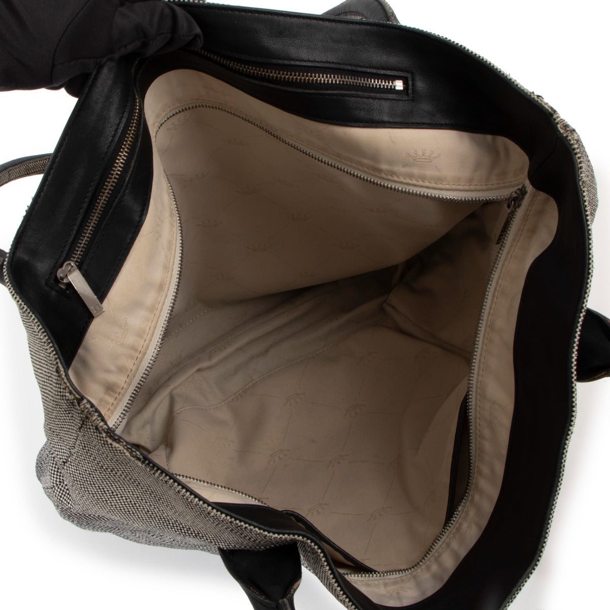 Delvaux Grey Canvas Shopping Tote Bag