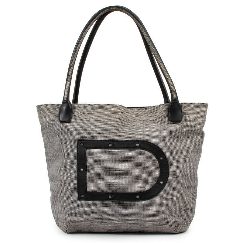Delvaux Grey Canvas Shoulder Bag