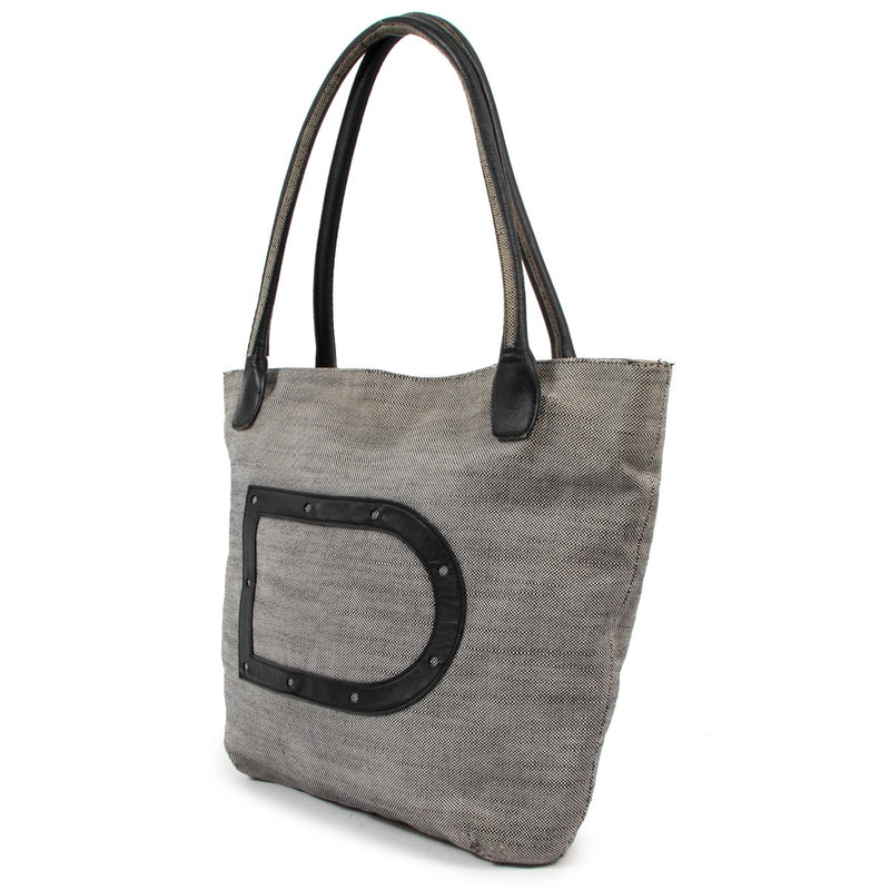 Delvaux Grijze Canvas Shopping Tote Tas