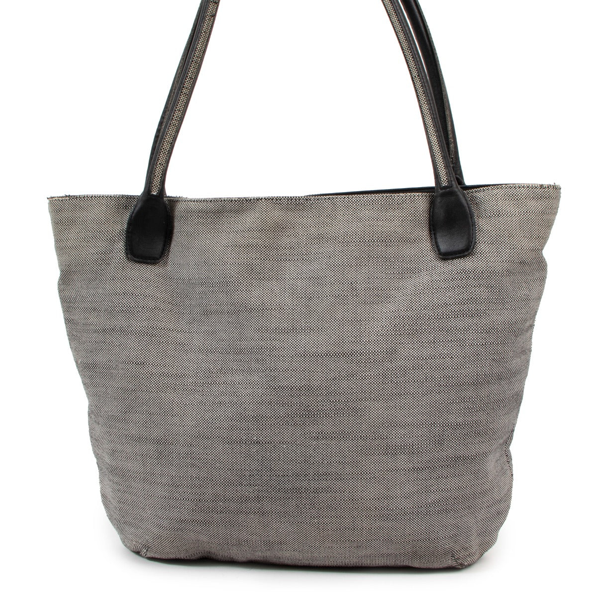 Delvaux Grey Canvas Shopping Tote Bag