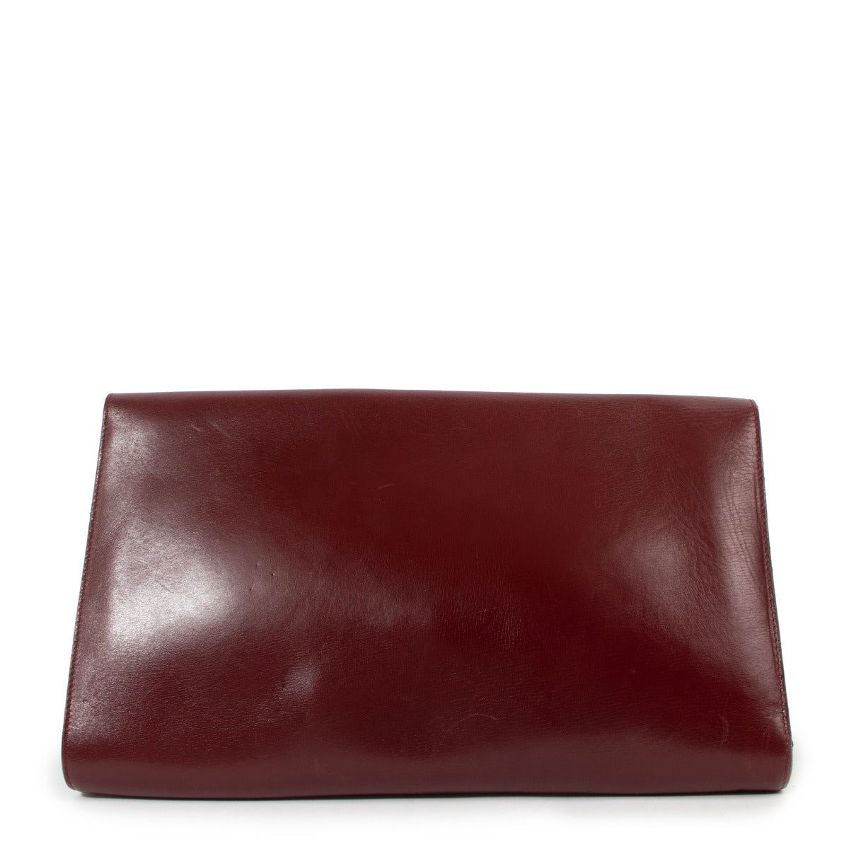 Delvaux Vintage Burgundy Box Calf Leren Clutch