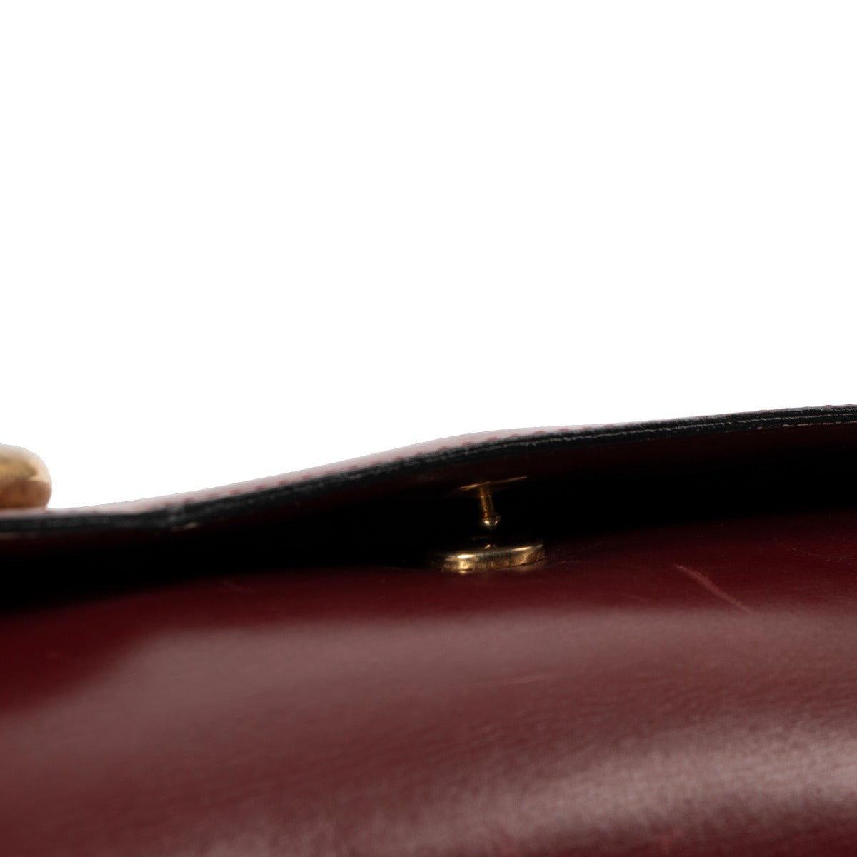 Delvaux Vintage Burgundy Box Calf Leren Clutch