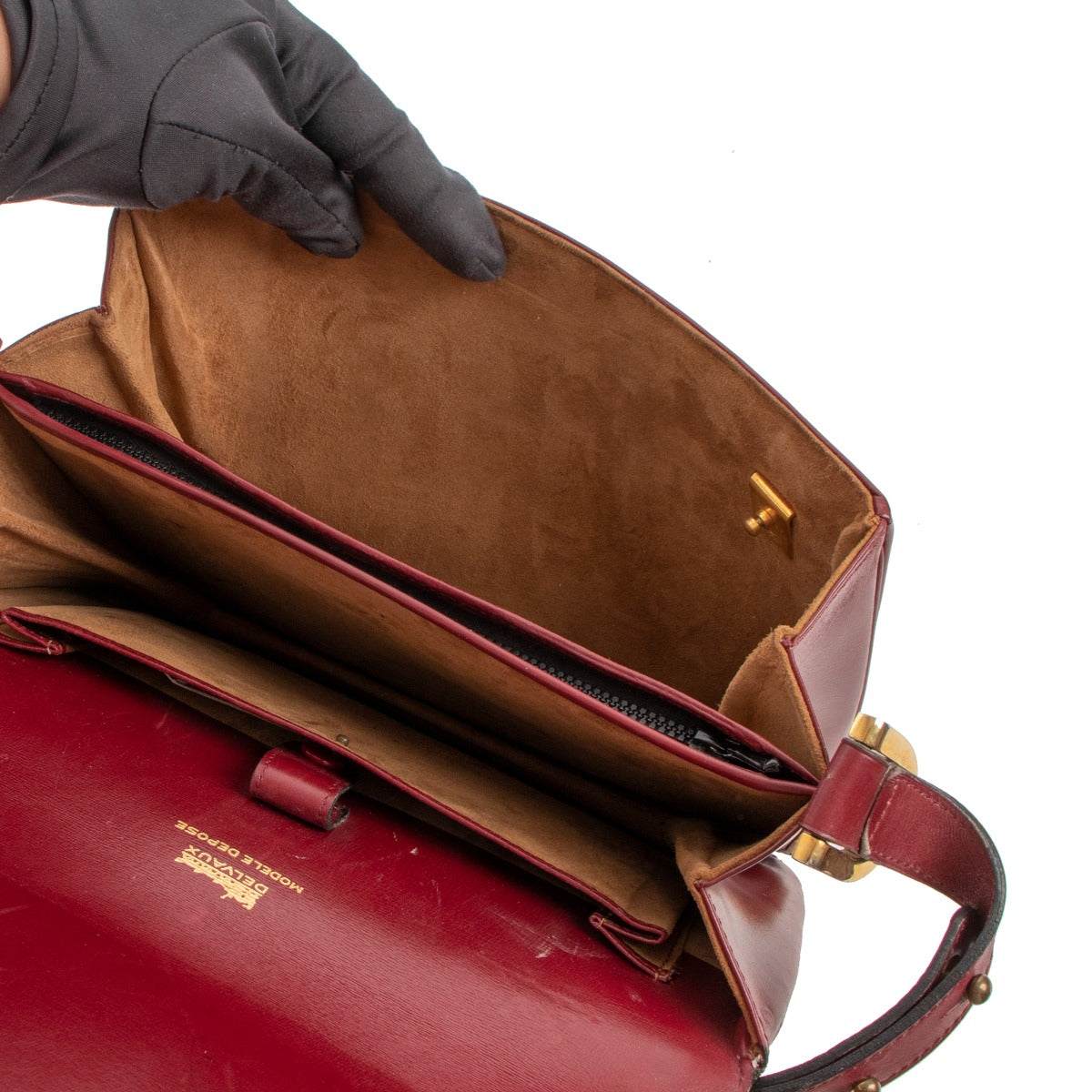 Delvaux Bourgogne Box Calf Vintage Schoudertas