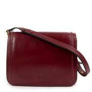 Delvaux Burgundy Box Calf Vintage Shoulder Bag