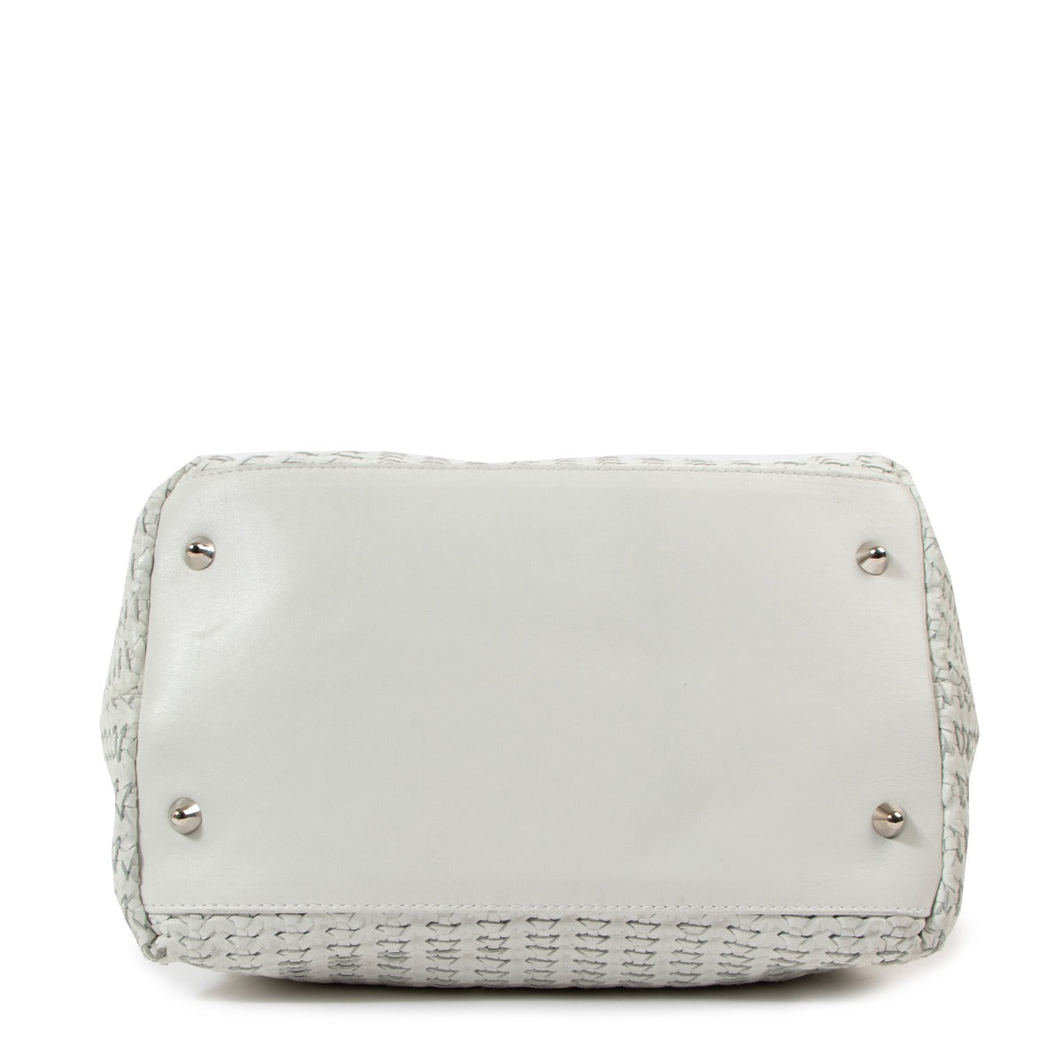 Christian Dior Witte Geweven Leren Avenue Schoudertas