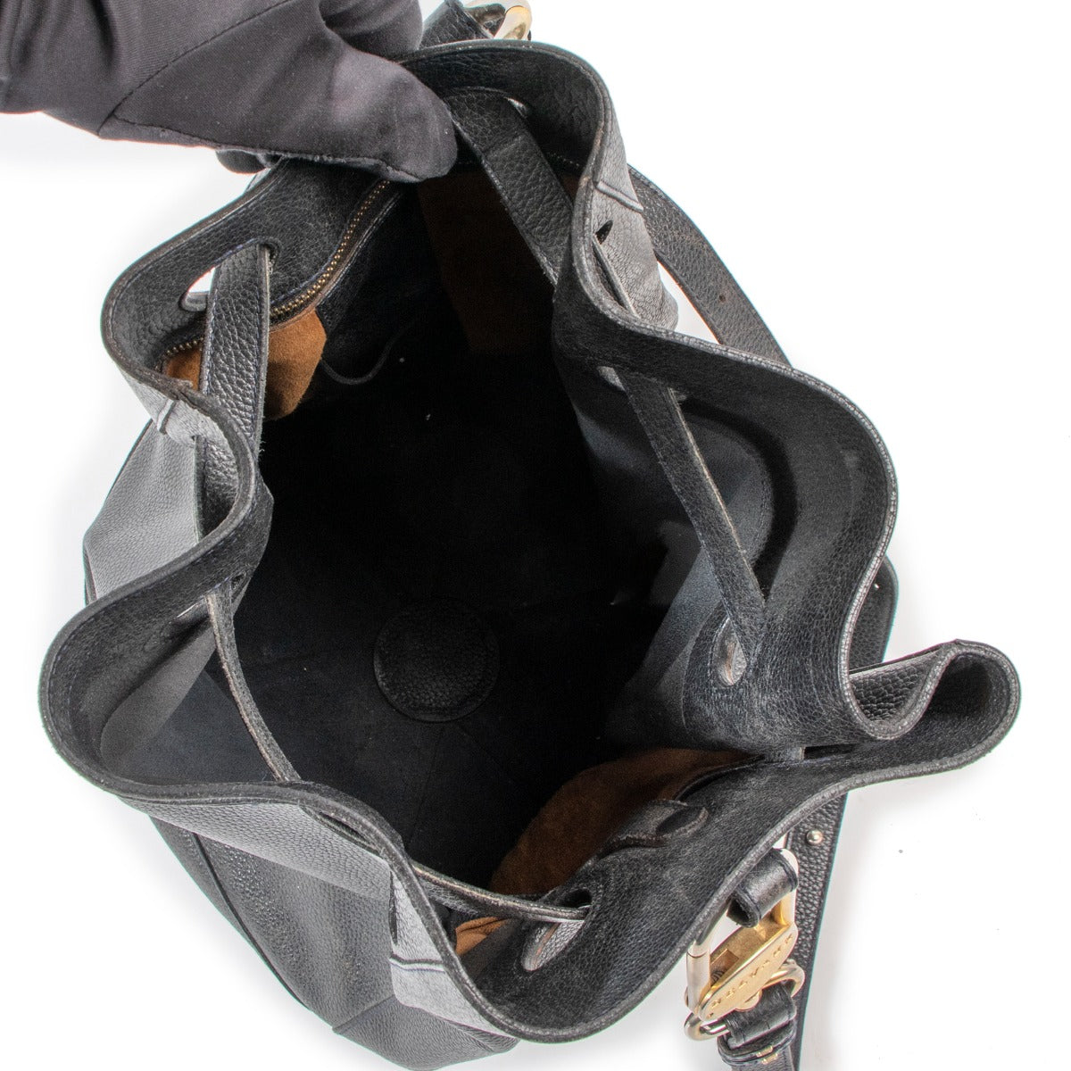 Delvaux Olivier Blue Leather Bucket Bag