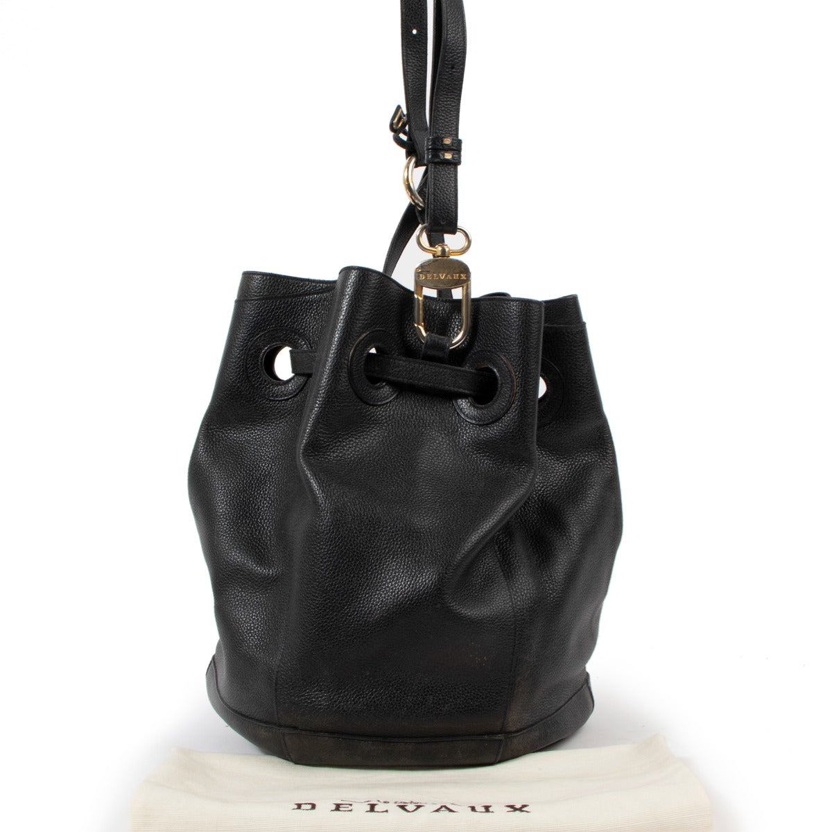 Delvaux Olivier Blue Leather Bucket Bag