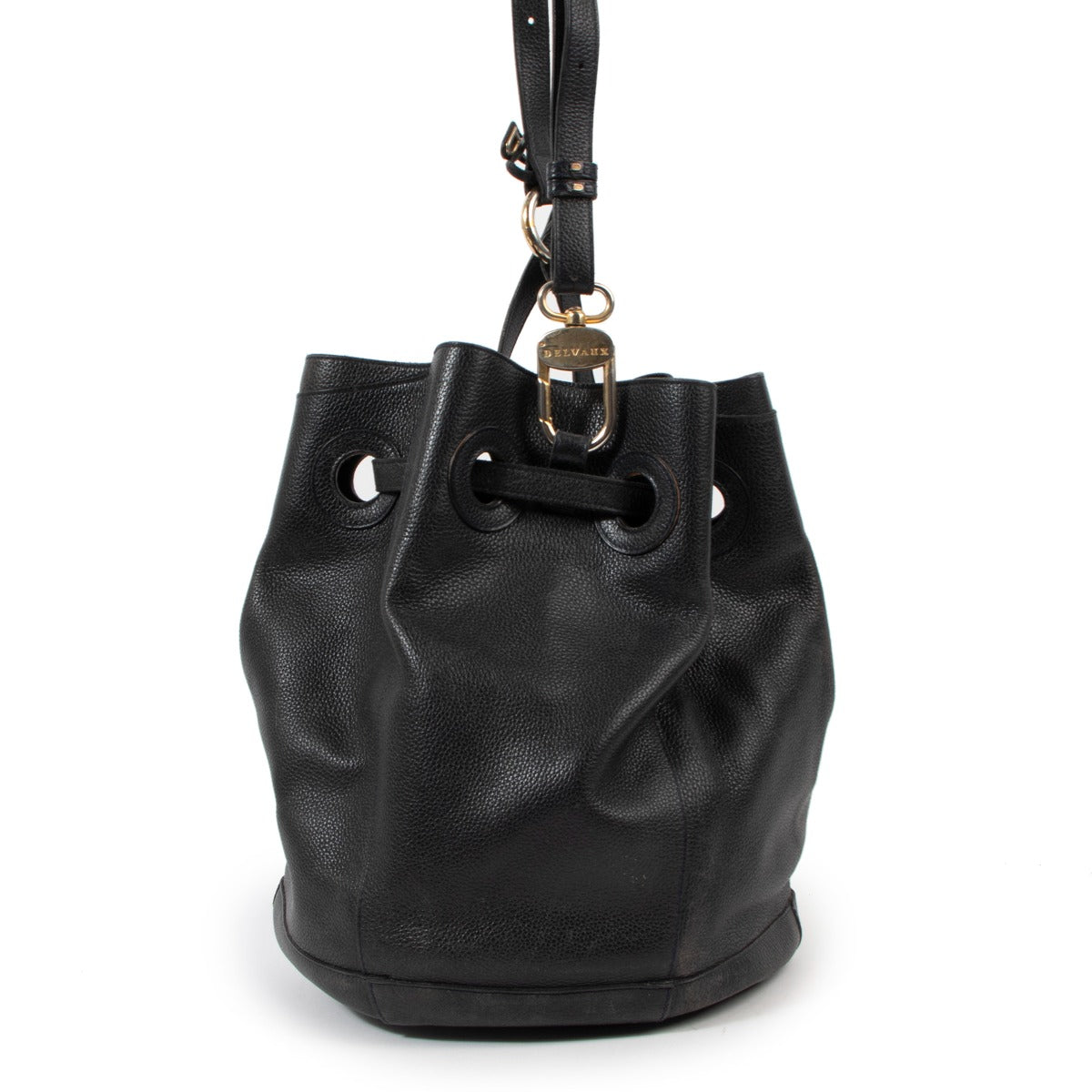Delvaux Olivier Blue Leather Bucket Bag
