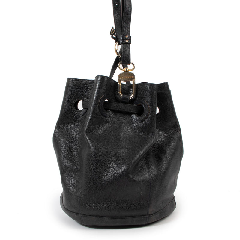Delvaux Olivier Blue Leather Bucket Bag