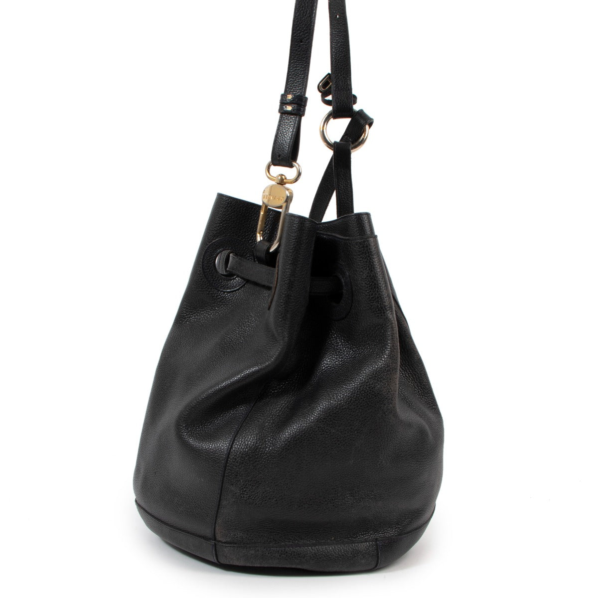 Delvaux Olivier Blue Leather Bucket Bag