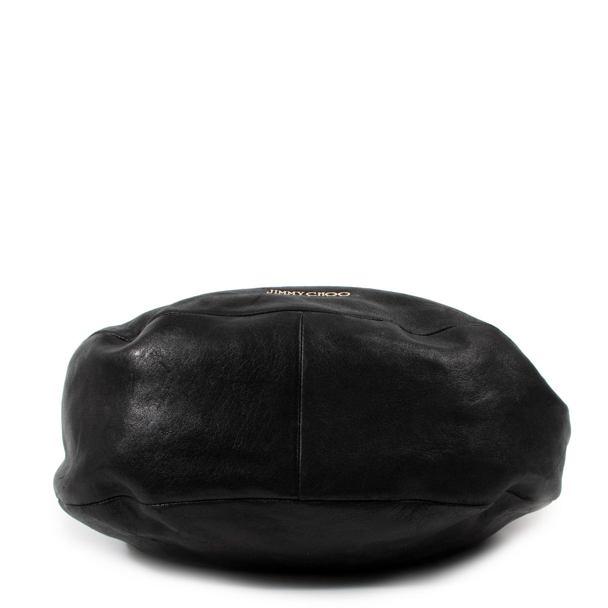 Sac hobo Jimmy Choo Sky Bangle en cuir grainé noir et garniture en peau de serpent