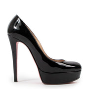 Christian Louboutin Black Patent Leather Bianca 140 Heels - Size 38