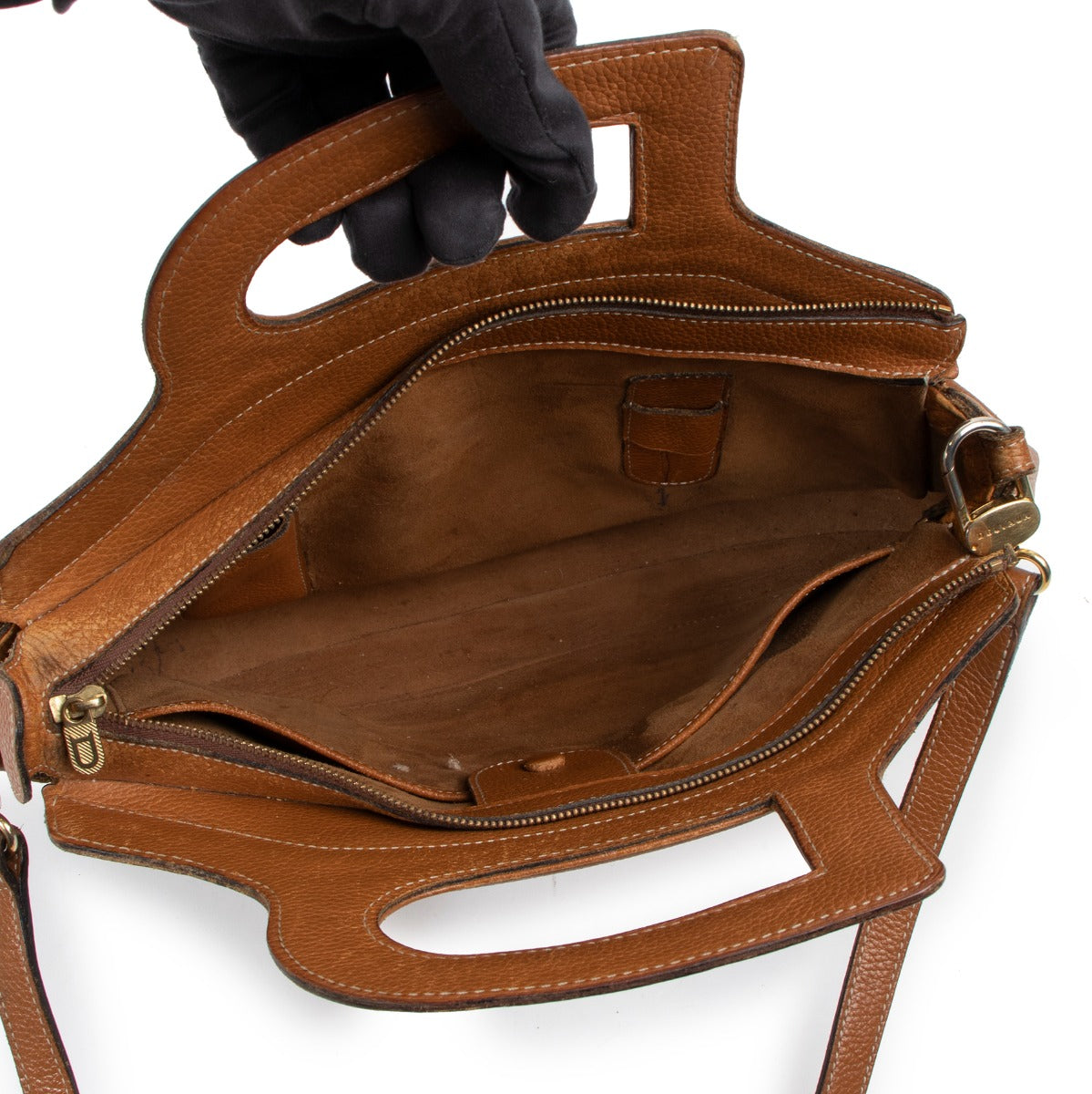 Delvaux Camel Leren Toermalijn Tas