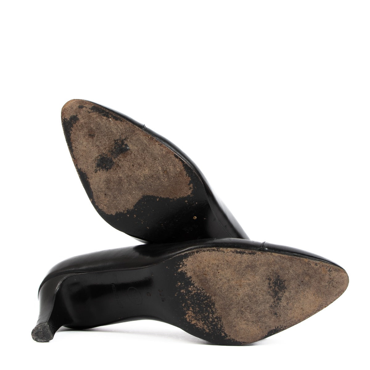 Escarpins à talons Chanel Printemps 2000 en cuir de chèvre noir verni - Taille 39,5