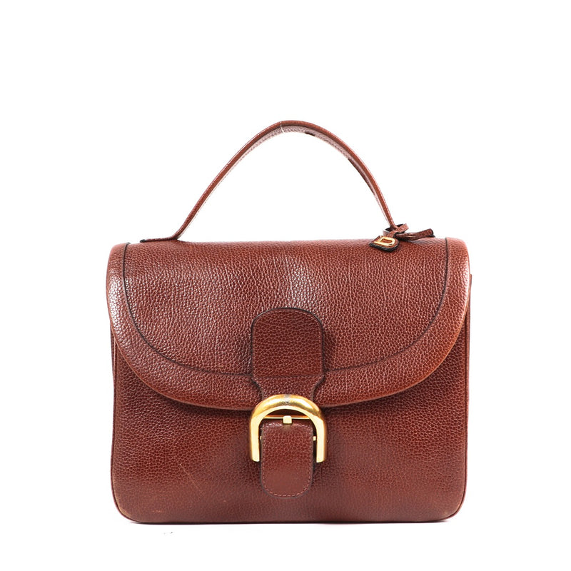 Delvaux Bruine Brillant Vintage Handtas