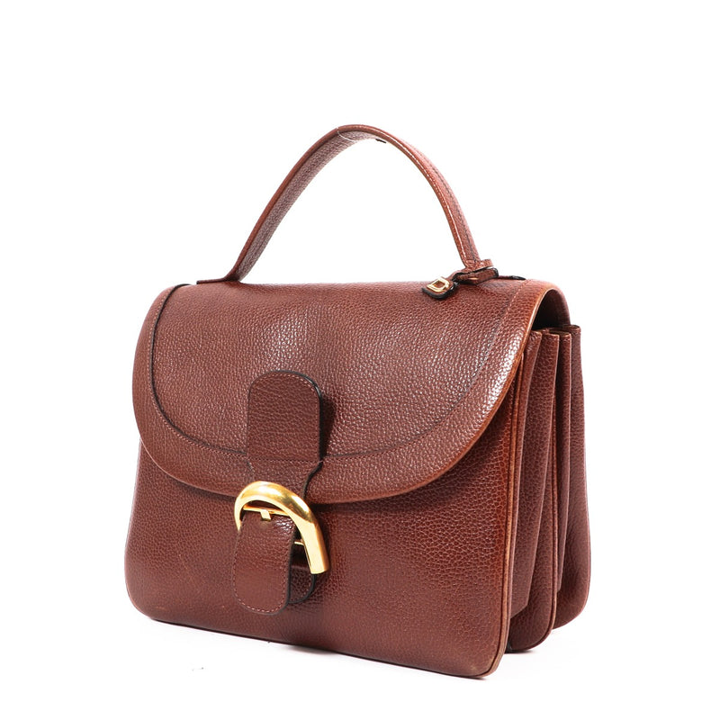 Delvaux Bruine Brillant Vintage Handtas