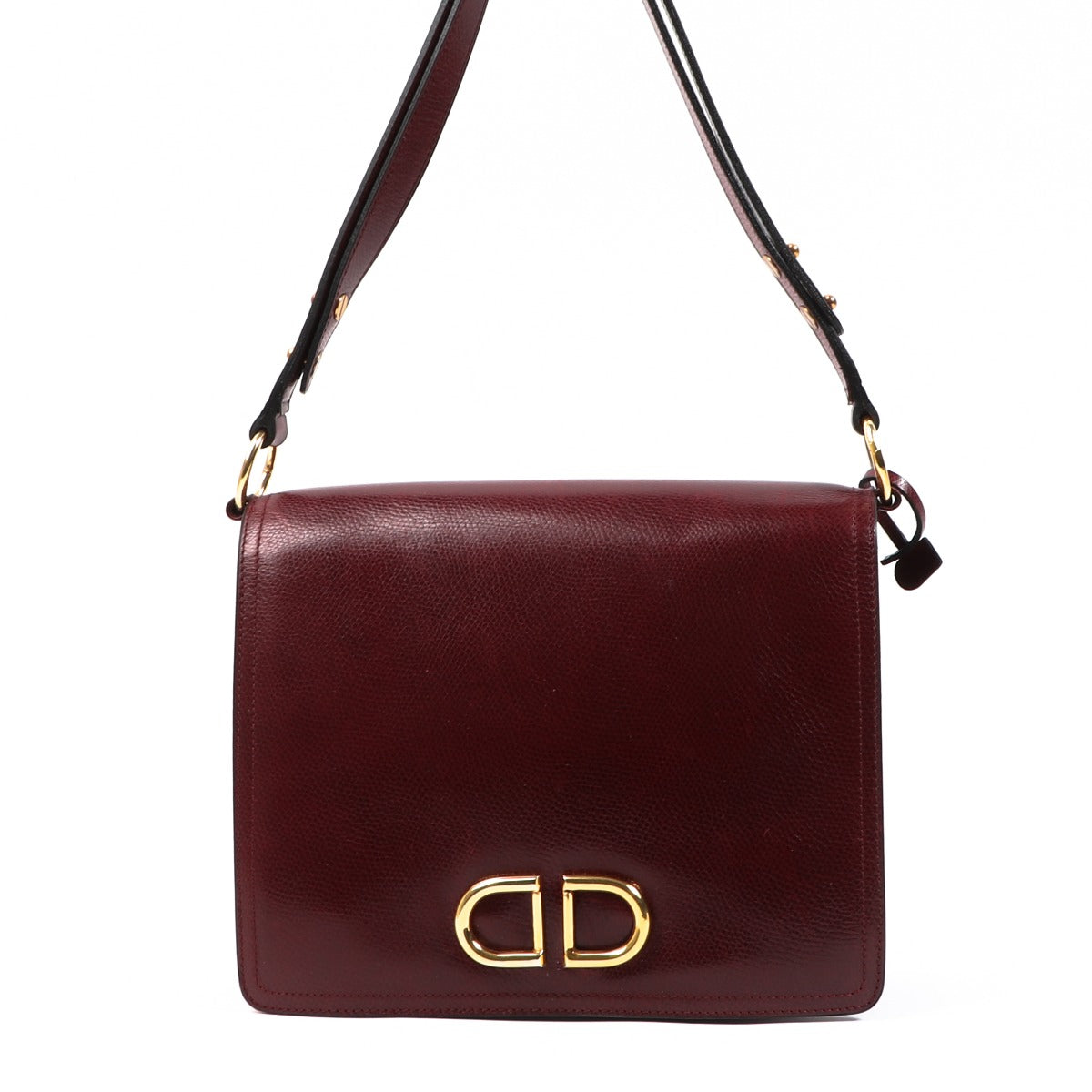 Delvaux Burgundy Leather Vintage DD Shoulder Bag