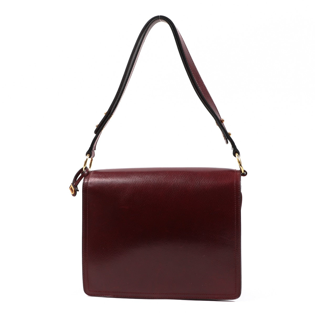 Delvaux Burgundy Leren Vintage DD Schoudertas