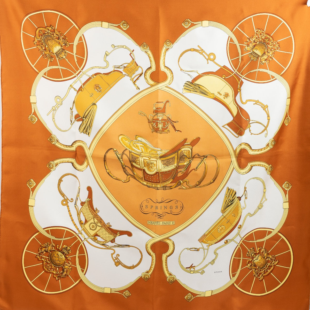 shop 100% authentic second hand Hermès Springs Silk Scarf on Labellov.com