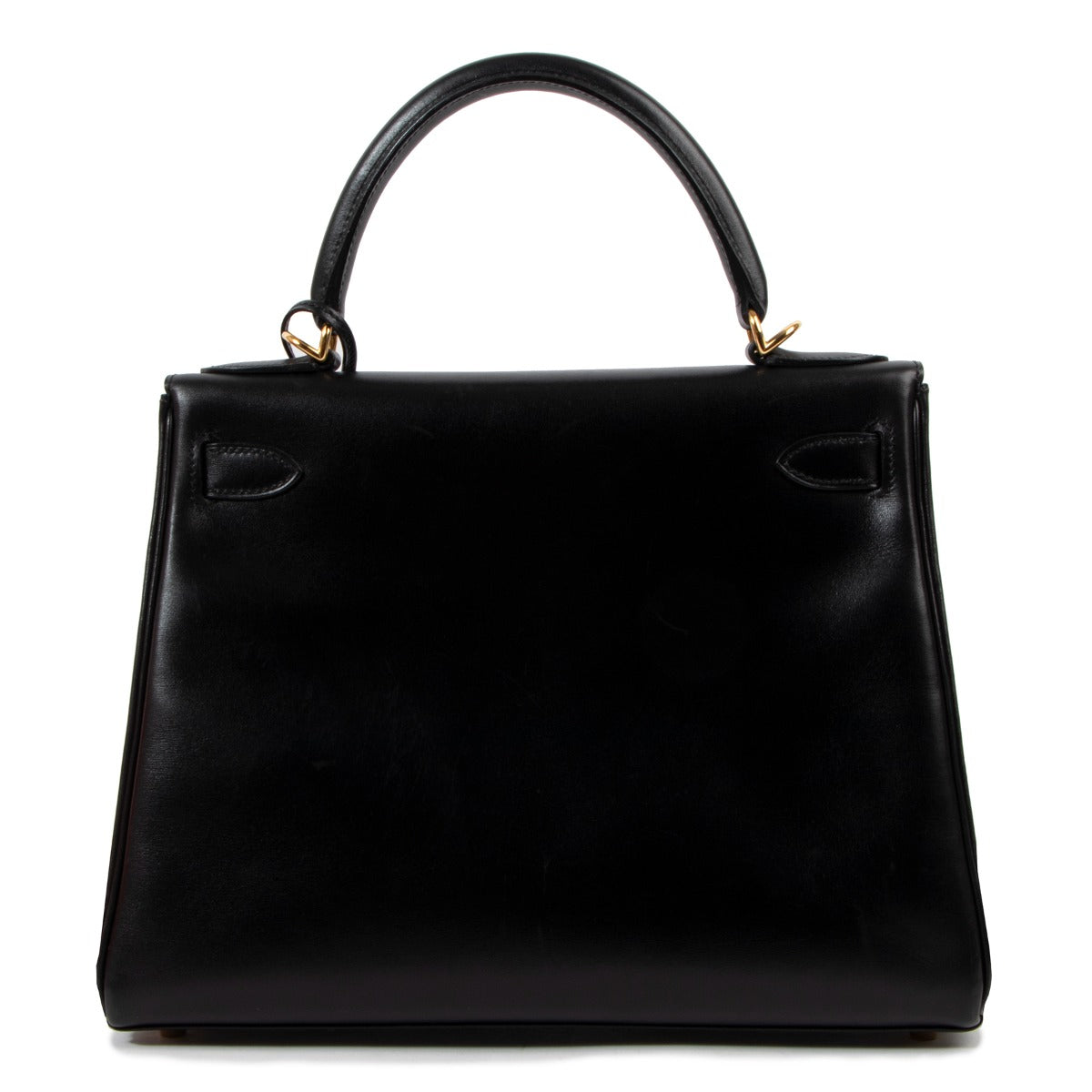 Hermès Kelly 28 Vintage Black Box Gold Hardware