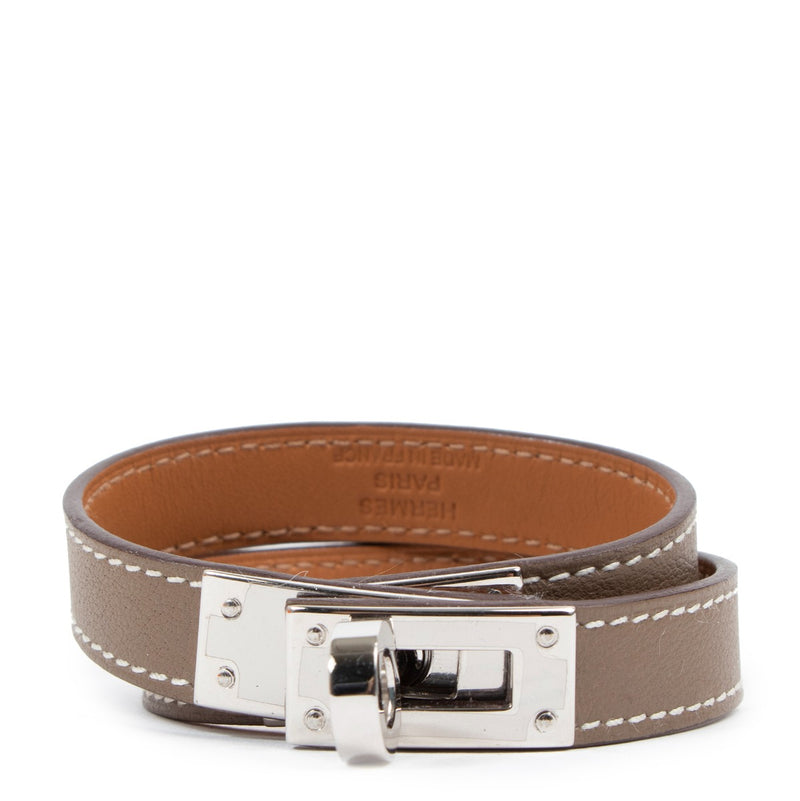 Hermès Kelly Double Tour Etoupe Swift Bracelet