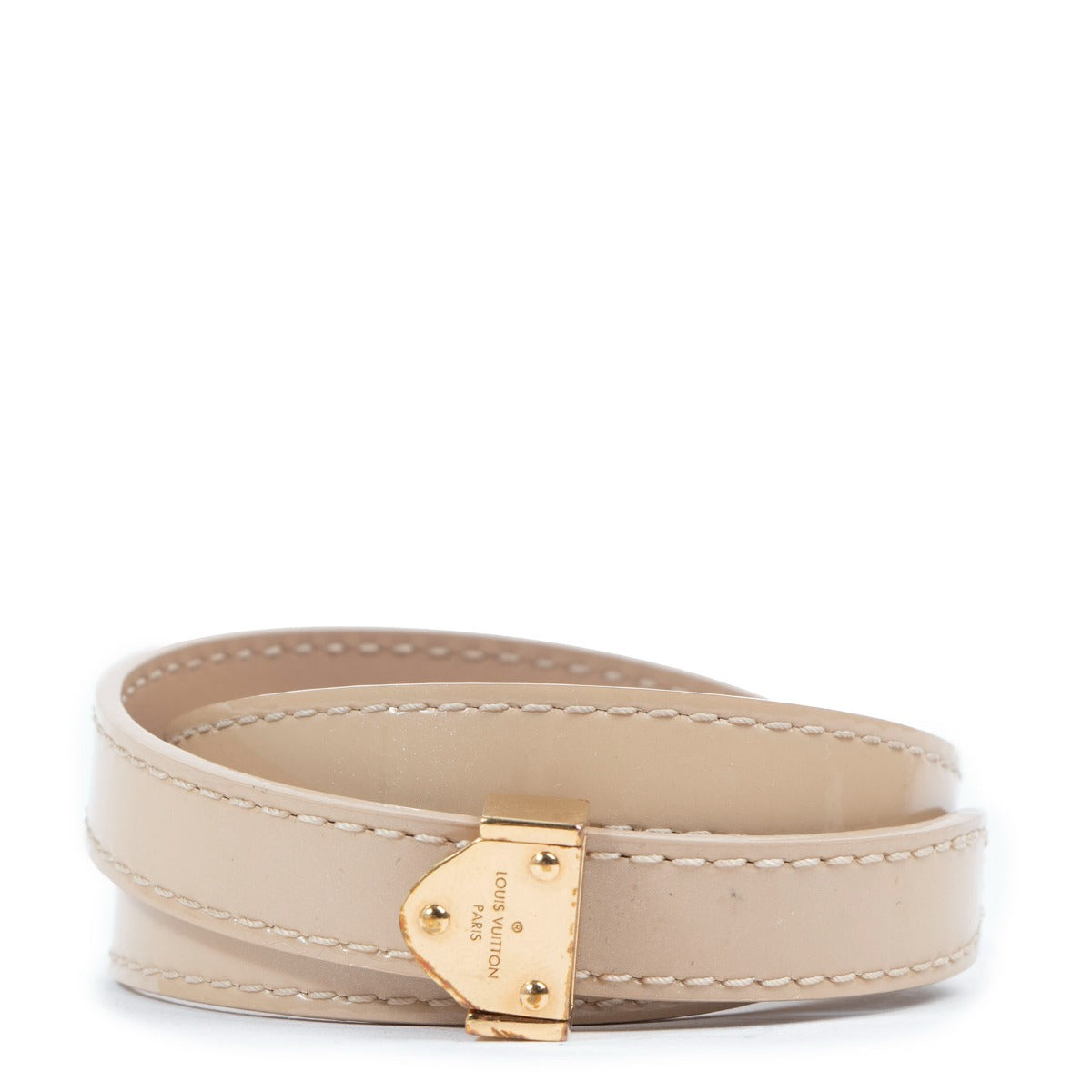 Louis Vuitton Box It Beige Lakleren Armband