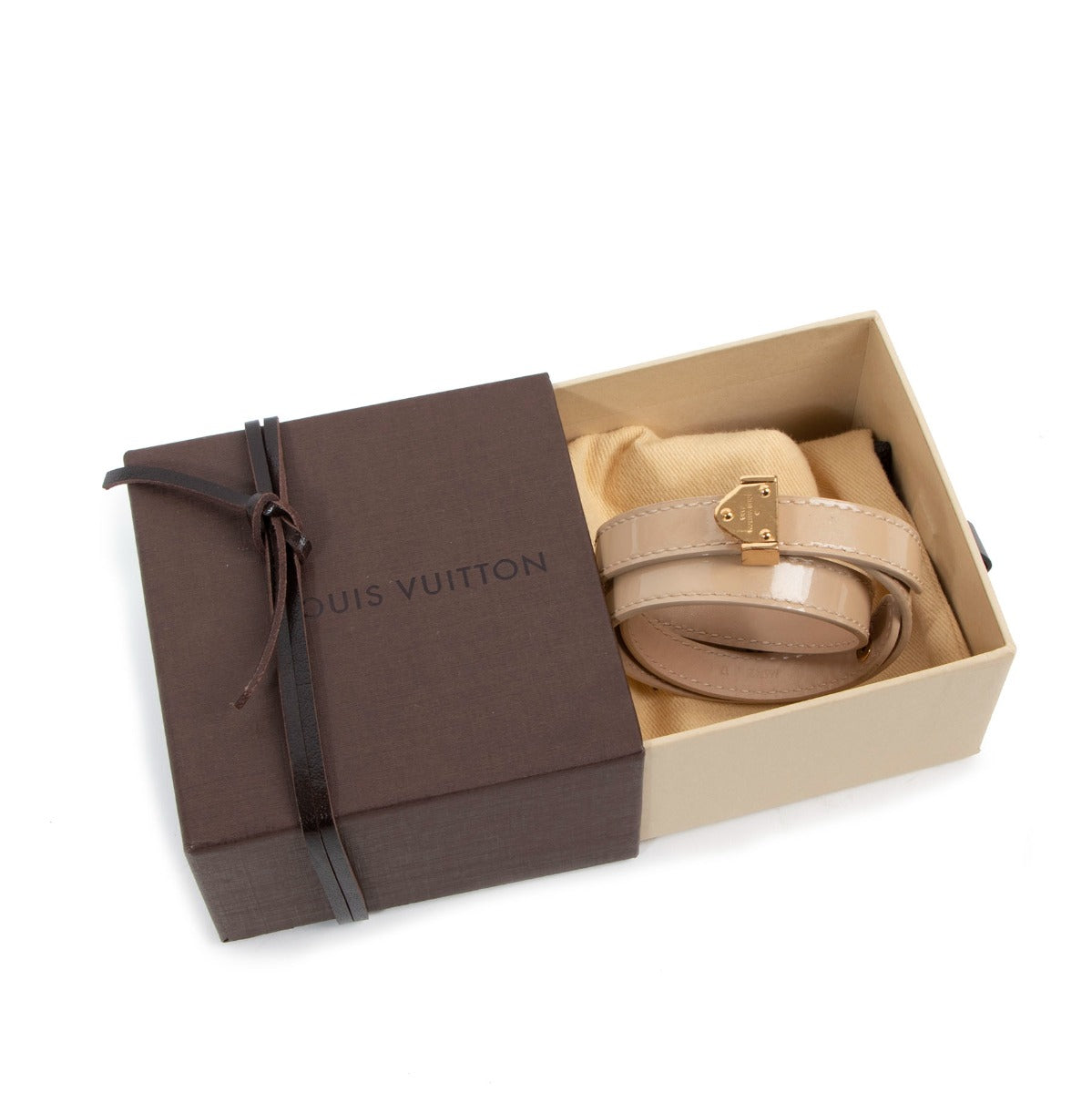 Louis Vuitton Box It Beige Lakleren Armband