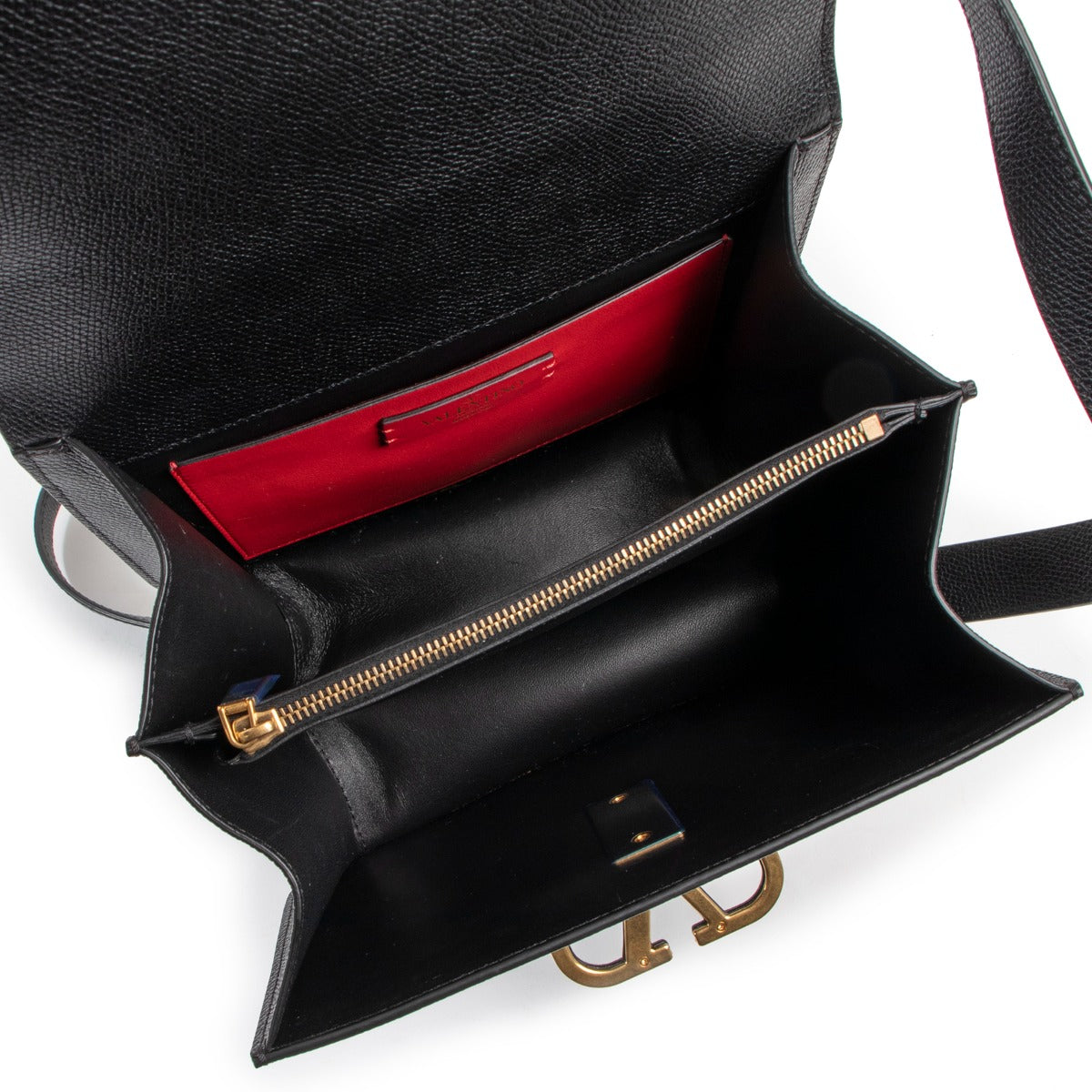 Sac bandoulière Valentino Garavani en cuir de veau noir petit modèle VSling