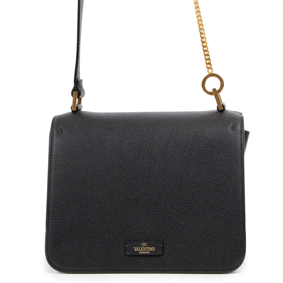 Sac bandoulière Valentino Garavani en cuir de veau noir petit modèle VSling