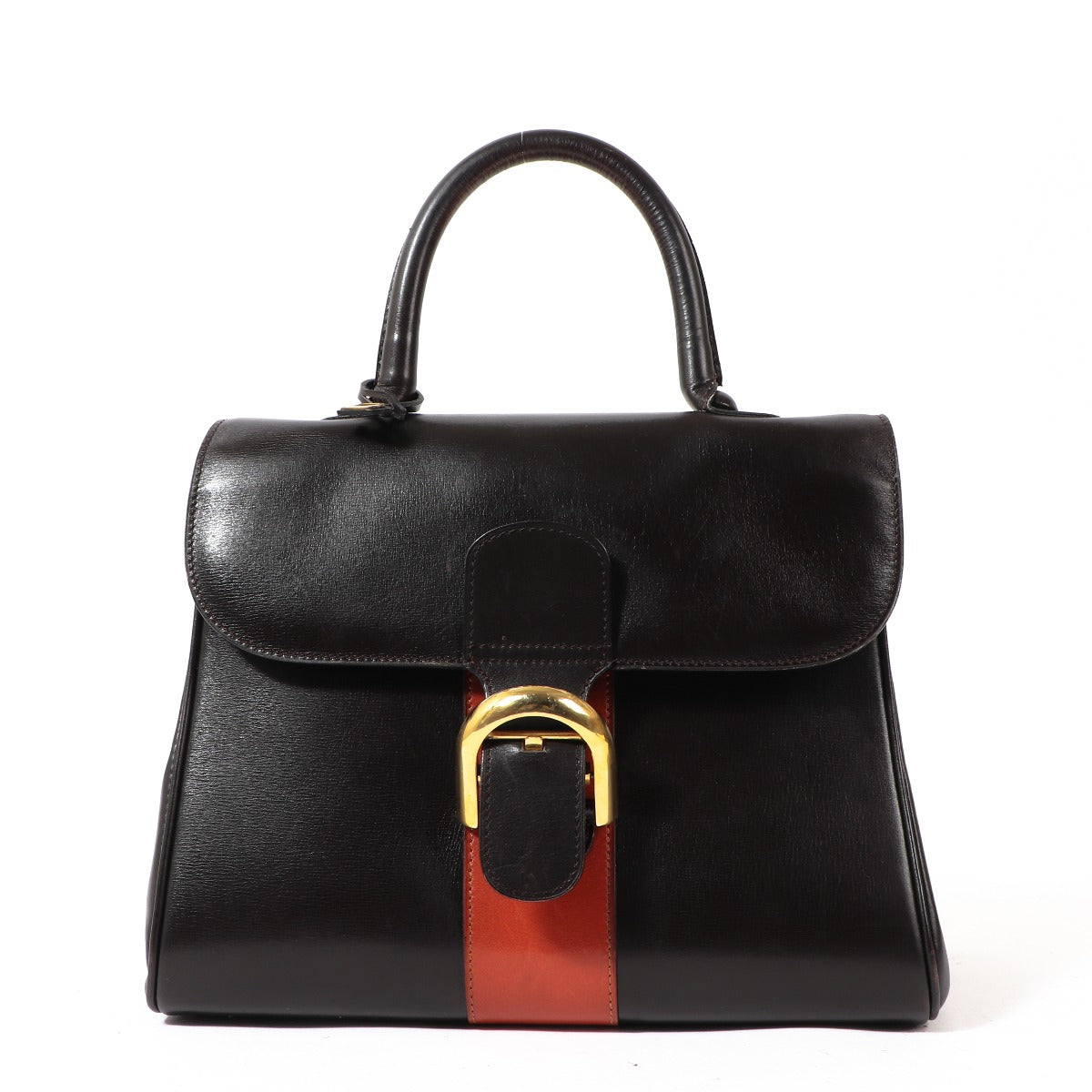 Buy an authentic second-hand Delvaux Brown Leather Modèle Déposé Top Handle Bag in good condition at Labellov in Antwerp.