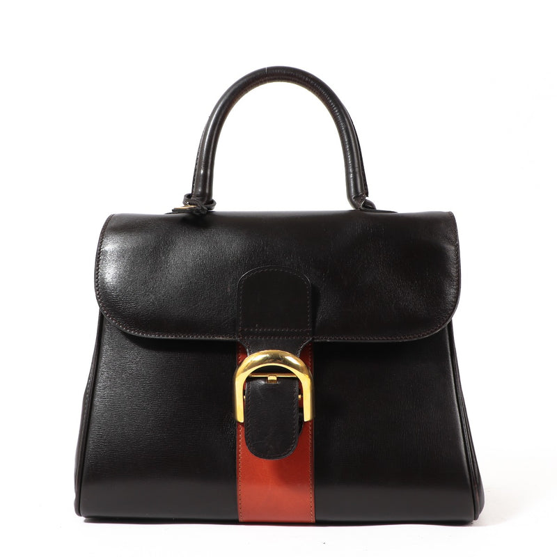 Buy an authentic second-hand Delvaux Brown Leather Modèle Déposé Top Handle Bag in good condition at Labellov in Antwerp.
