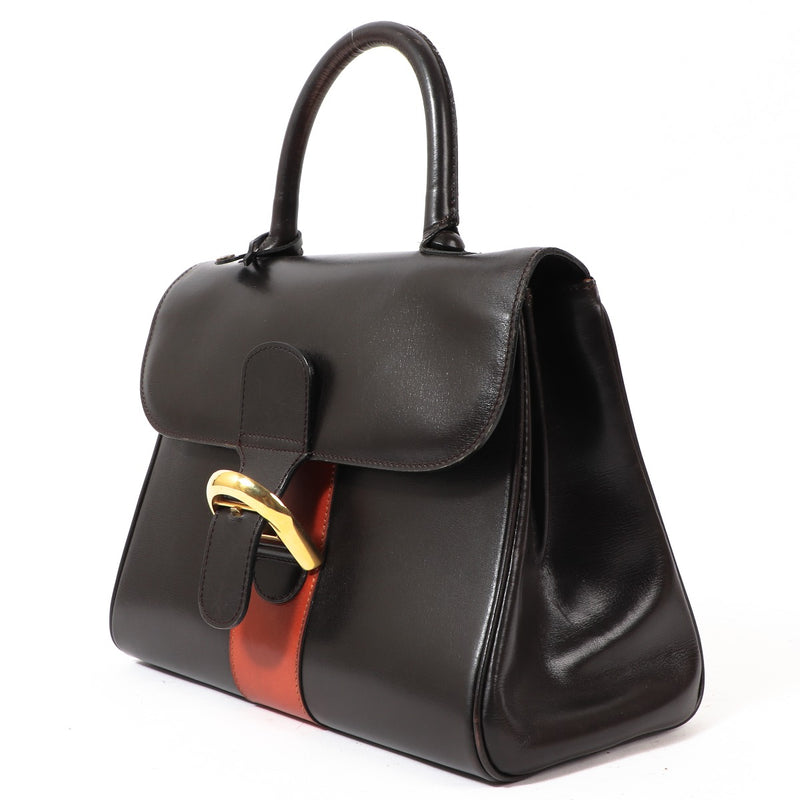 Buy an authentic second-hand Delvaux Brown Leather Modèle Déposé Top Handle Bag in good condition at Labellov in Antwerp.