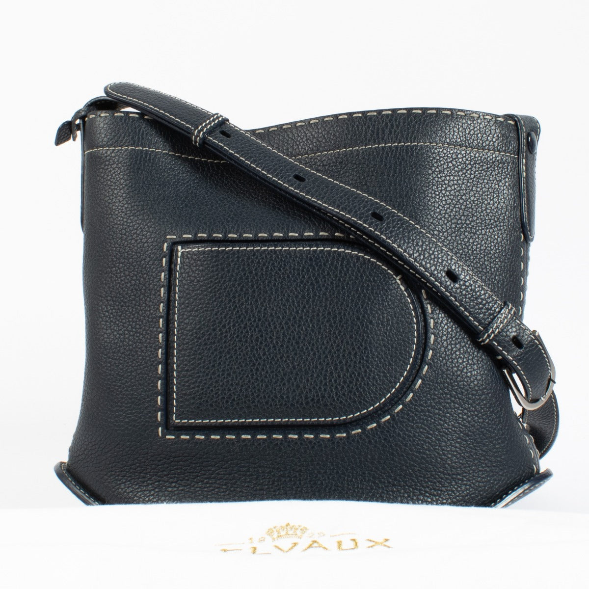 Delvaux Navy Pin Daily Surpiqué Bag