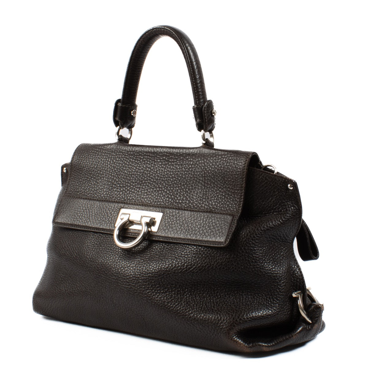 Salvatore Ferragamo Brown Leather Sofia Bag for the best price at Labellov secondhand luxury in Antwerp and Knokke. We buy and sell your preloved designer bags.