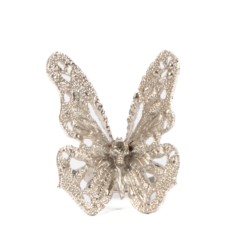 shop 100% authentic second hand Alexander McQueen Silver Butterfly Ring - Size 55 on Labellov.com