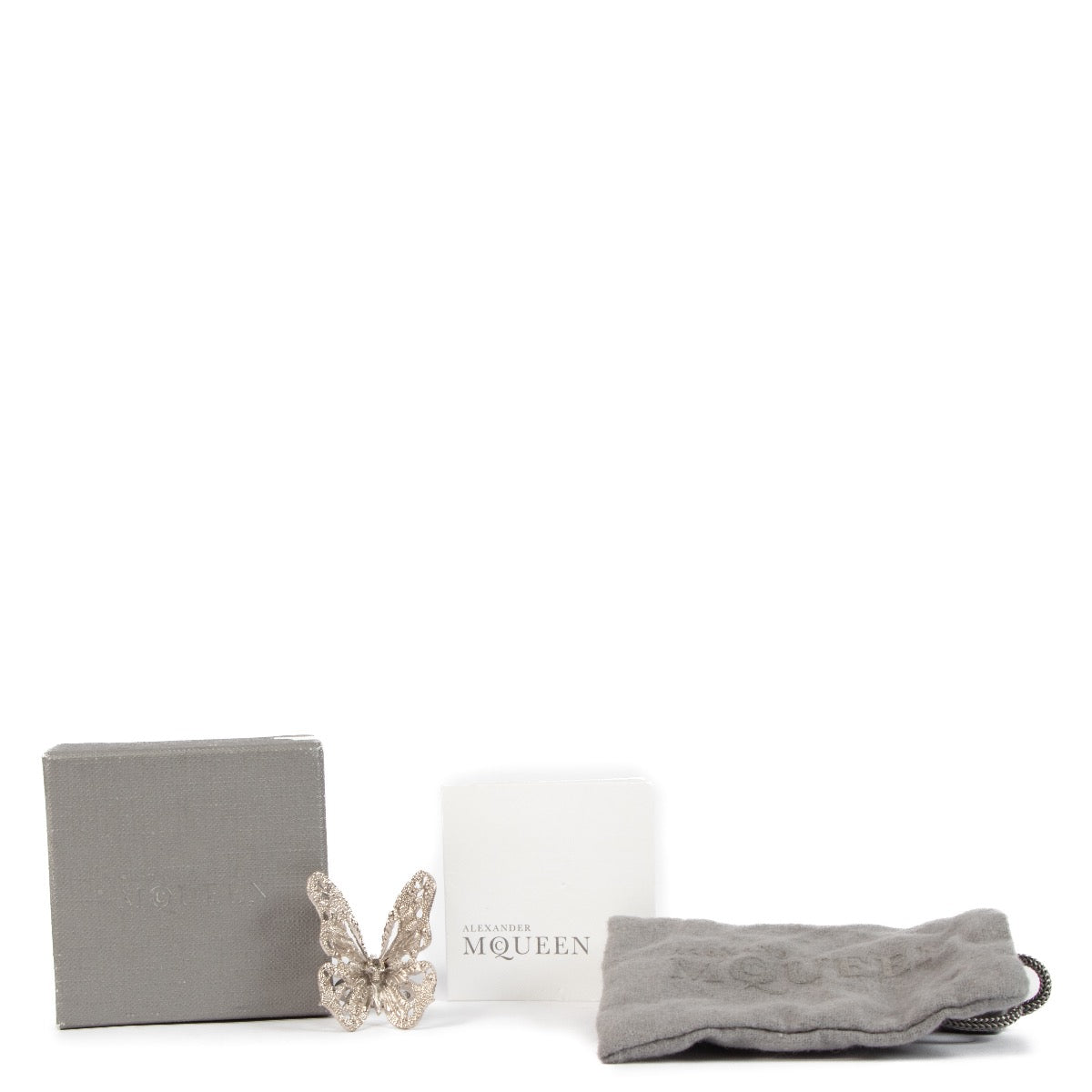 shop 100% authentic second hand Alexander McQueen Silver Butterfly Ring - Size 55 on Labellov.com