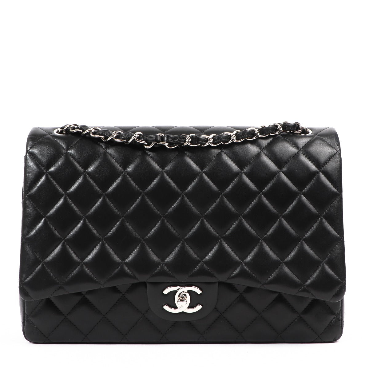 Chanel Black Lambskin Maxi Classic Flap Bag