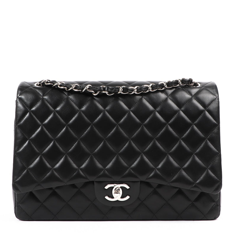 Chanel Black Lambskin Maxi Classic Flap Bag