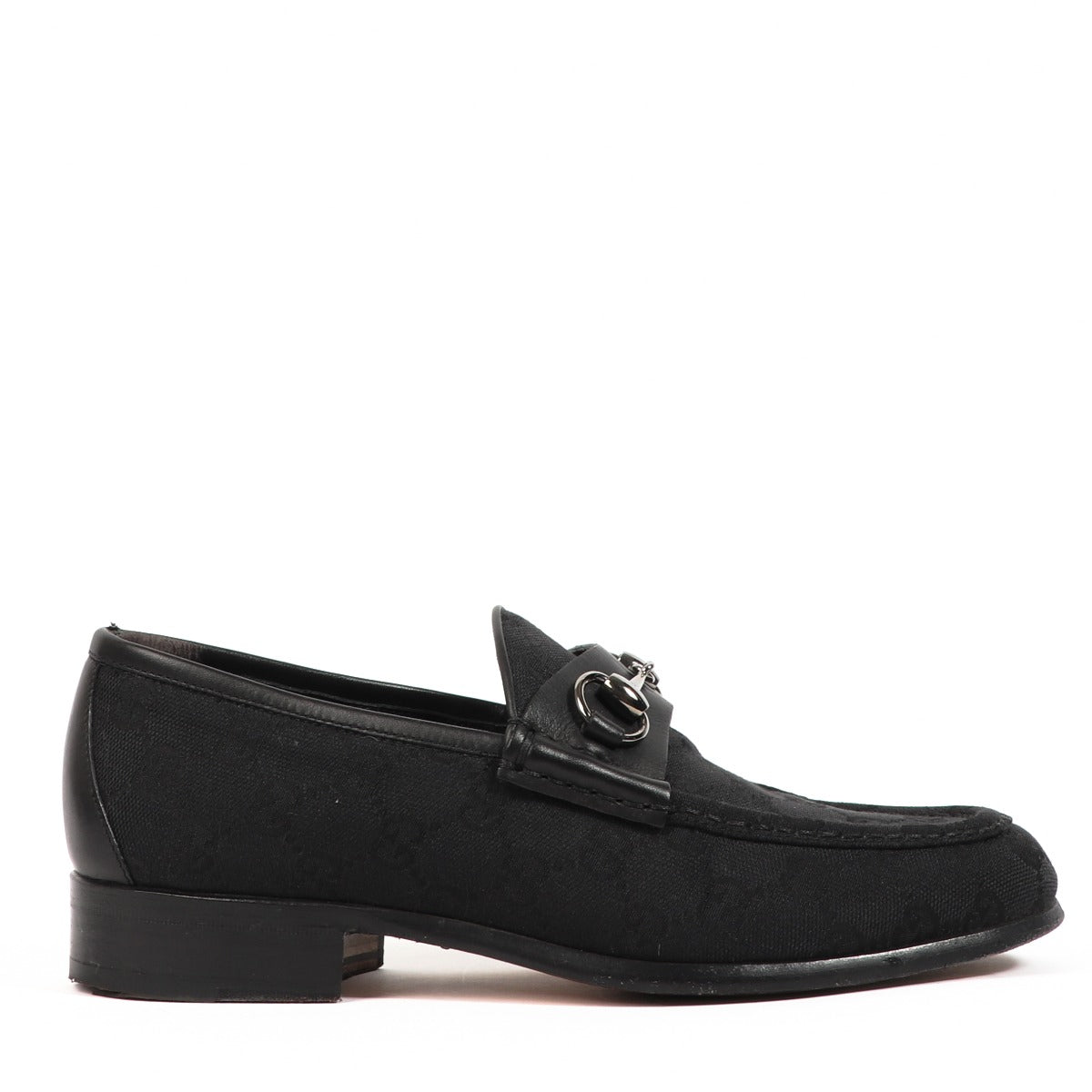 Gucci Horsebit Black GG Canvas Loafers