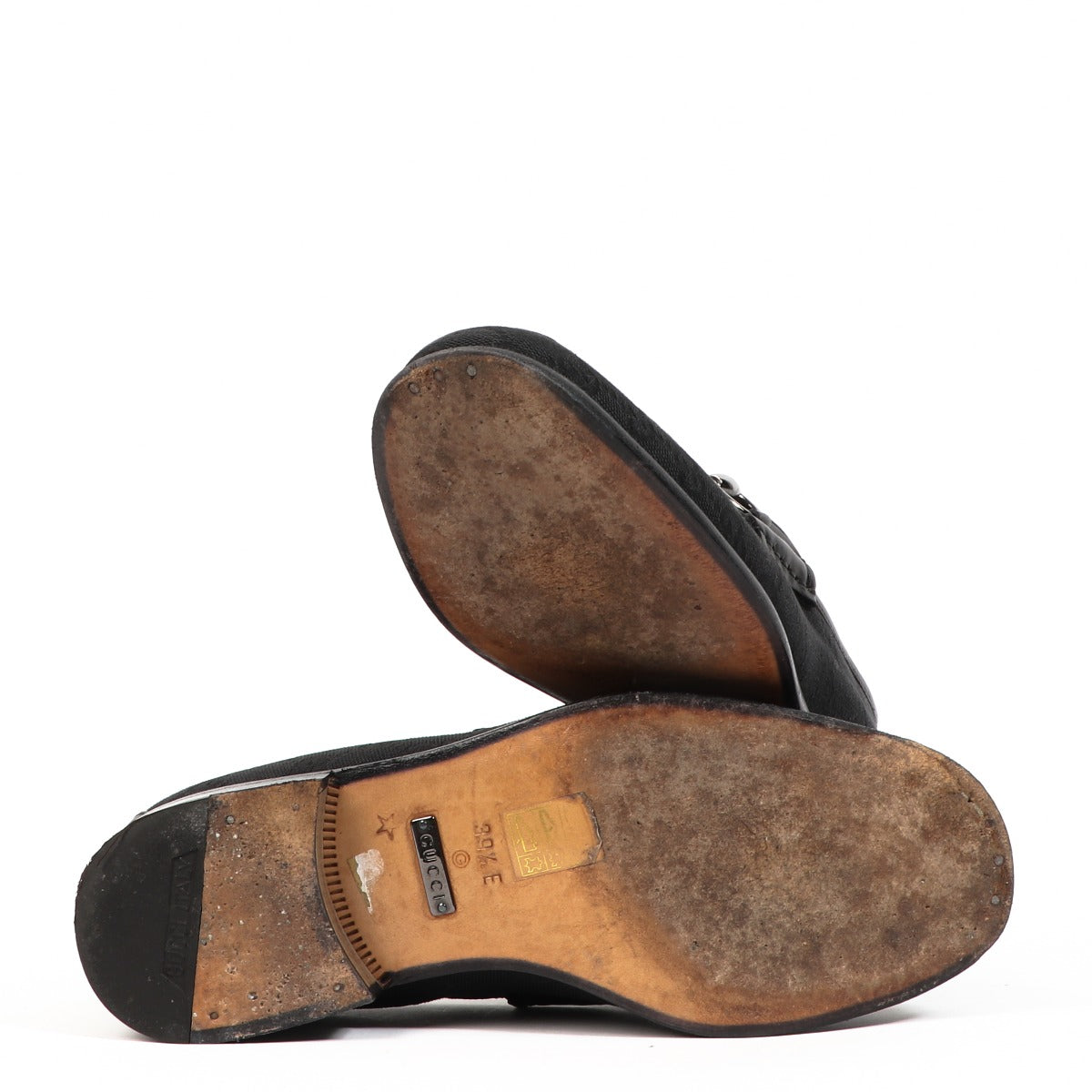 Gucci Horsebit Zwarte GG Canvas Loafers - Maat 39,5