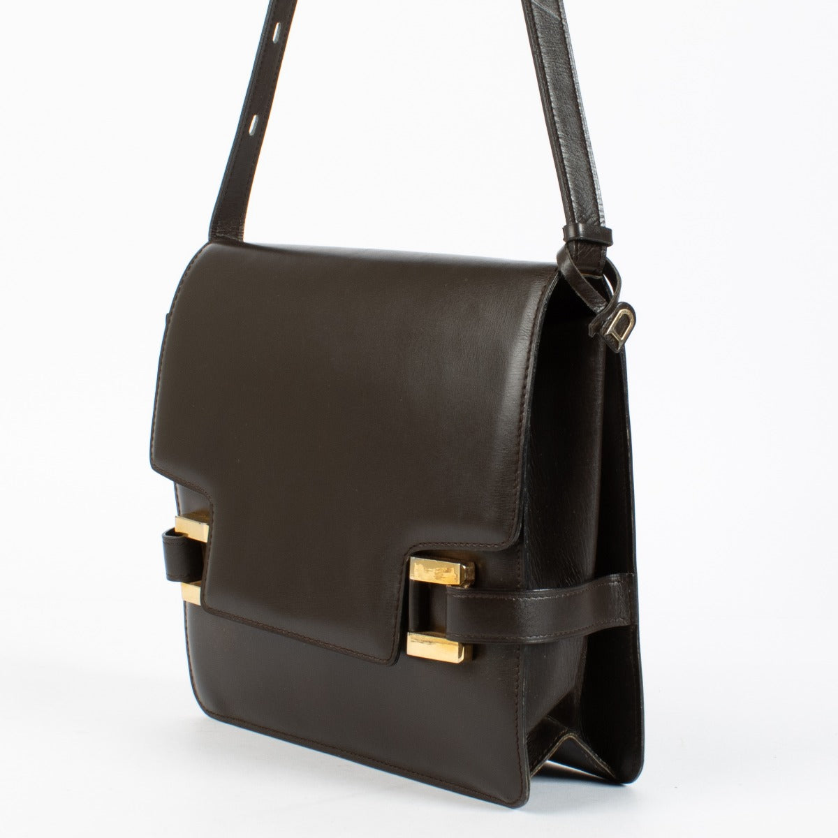 Authentic pre-loved Delvaux Brown Box Calf Xylophone Bag on Labellov.com