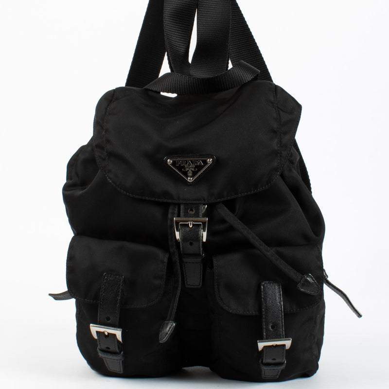 Authentic preloved Prada Small Black Re-Nylon Backpack on Labellov.com